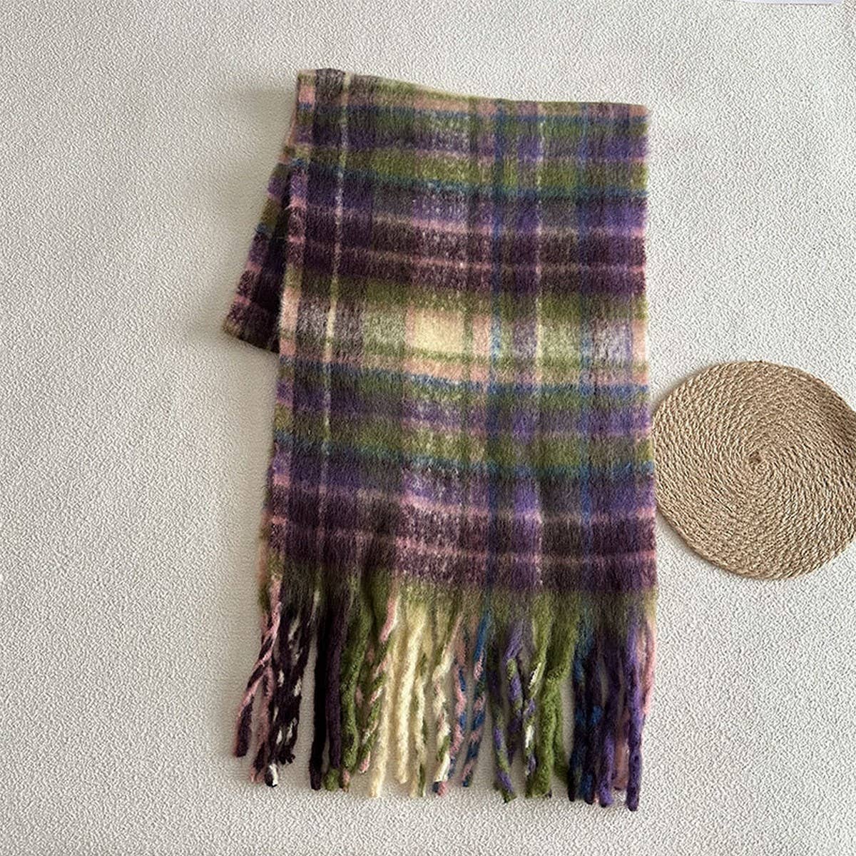 COLORBLOCK PLAID FAUX CASHMERE SCARF FOR WINTER_CWASC2320