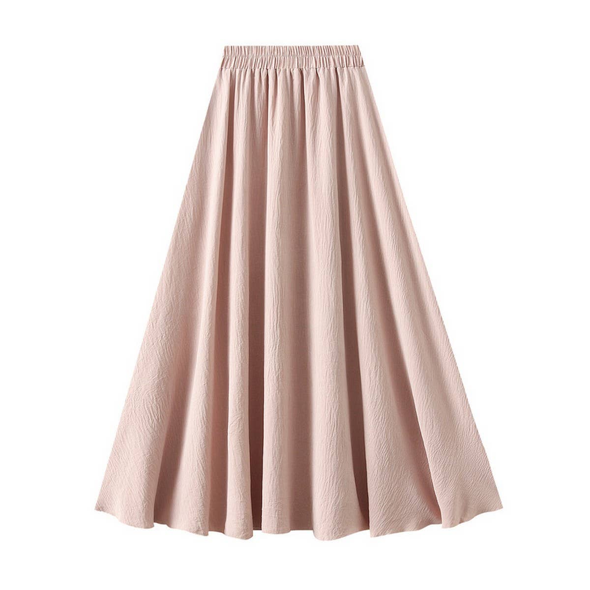 HIGH WAIST A LINE LOOSE FIT FLOWY MIDI SKIRT_CWBMS0332