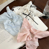 LACE BOW SCARF SCRUNCHIE ELEGANT HAIR TIE_CWAHA5514