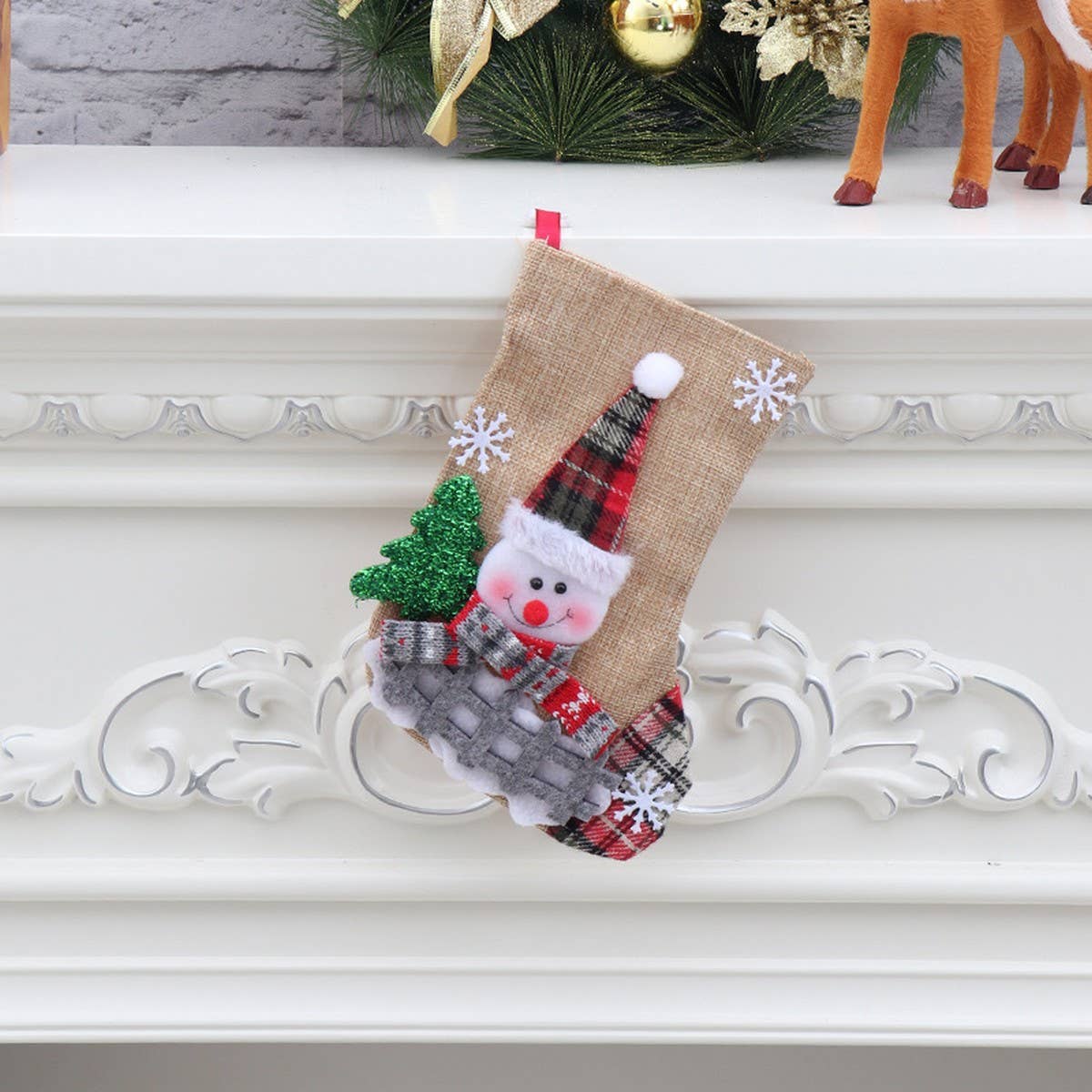 SANTA CLAUS SNOWMAN SOCKS GIFT CHRISTMAS BAG_CWMM1895