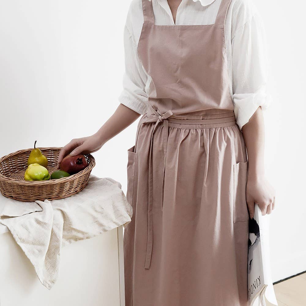 Waterproof Cotton Linen Apron Aprons With Pocket_Cwmm3287