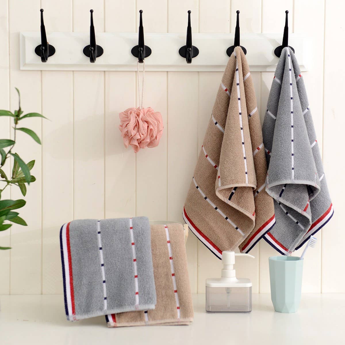 HOUSEHOLD STRIPED COTTON ABSORBENT TOWEL SOFT GIFT_CWMM2317