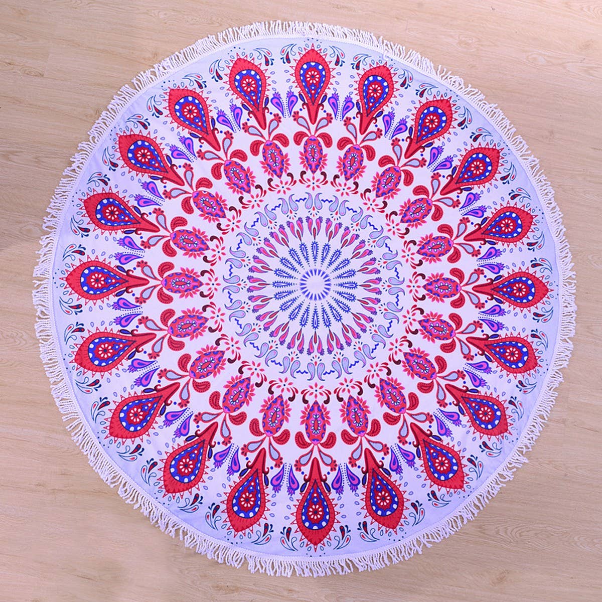 ROUND MICROFIBER TASSEL BEACH TOWEL BLANKET_CWMM7602