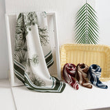 Versatile Shirt Retro Plant Print Square Scarf_Cwasc0924