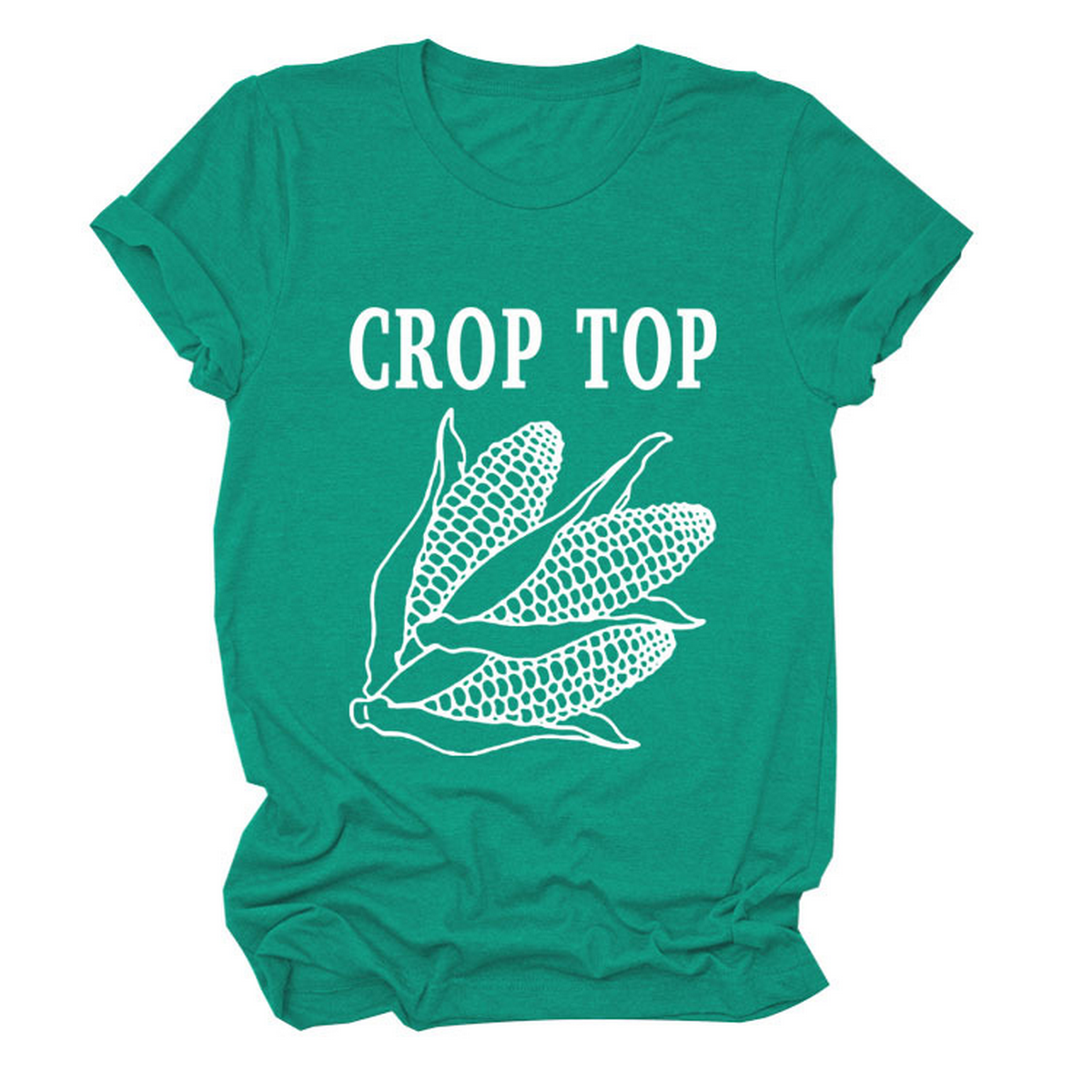 CORN LETTER PRINT TEE WOMEN S CASUAL T SHIRT_CWTTS1502