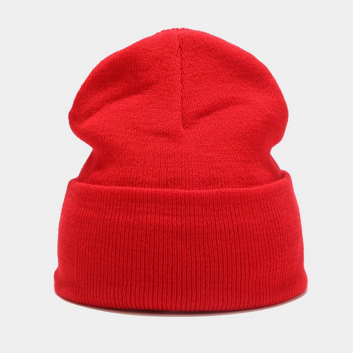 SOLID COLOR KNITTED HAT WITH CUFFS_CWAH1578