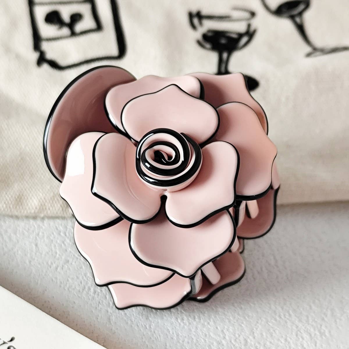 Rose Acetate Hair Clip - Sweet And Elegant_Cwaha07192