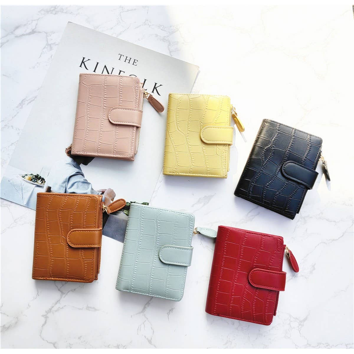 Minimalist Croc Pu Mini Zipper Wallet_Cwab06266