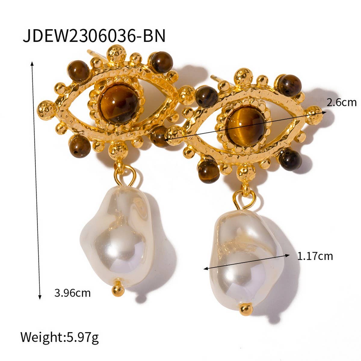 LIGHT LUXURY LACE HOLLOW TIGER EYE STONE EARRINGS_CWASC1683