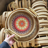 RATTAN WOVEN STORAGE BASKET TRAY THREE PIECE SET_CWMM4535