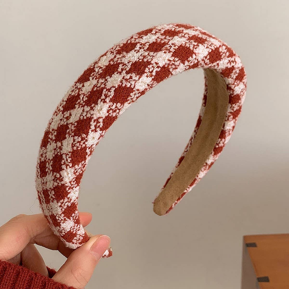 CHRISTMAS RED HEADBAND RETRO ELEGANT WINTER STYLE_CWAHA3956