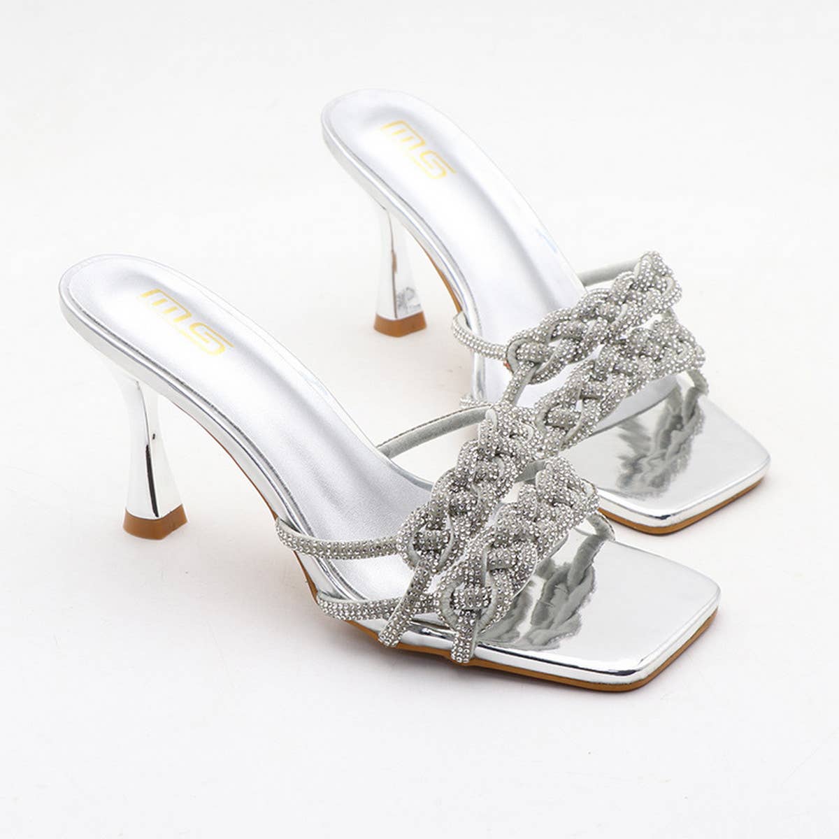 SIMPLE SOLID COLOR LARGE SIZE POINTED TOE SANDALS_CWSHS0581