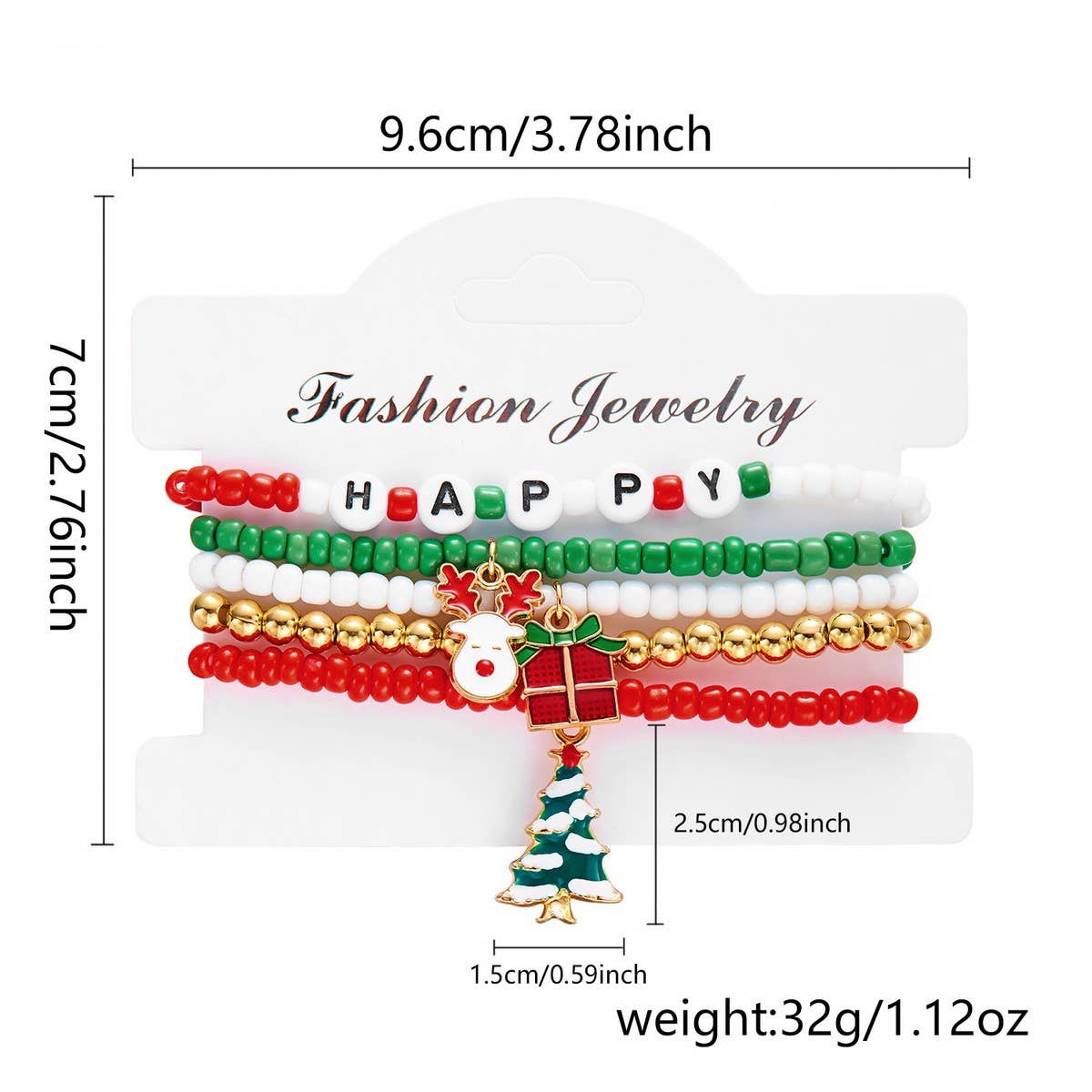Cwaje2519_Christmas Combination Beaded Bracelet