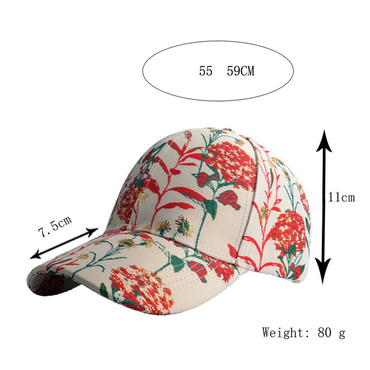 BLUE RED DANDELION JACQUARD BASEBALL CAP SUN HAT_CWAH0991