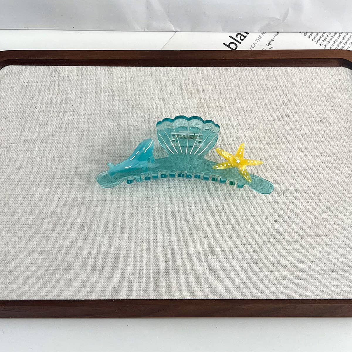 OCEAN DESIGN ACETATE CLAW CLIP WHALE SHELL_CWAHA5890