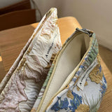 Jacquard Floral Makeup Bag Large Travel Wash Pouch_Cuab00716