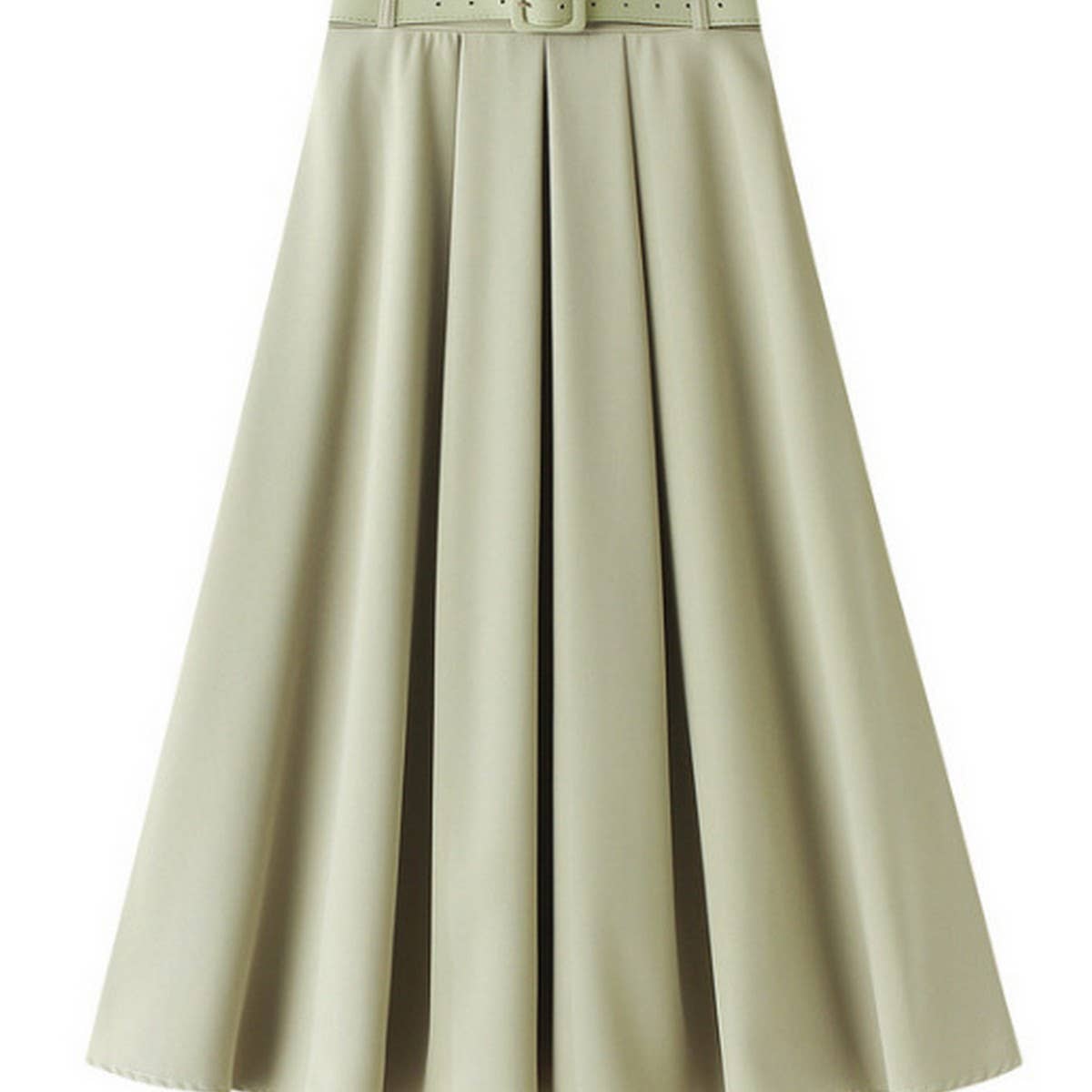 RETRO HIGH WAIST A LINE SKIRT SLIM SKIRT WITH BELT_CWBMS0307