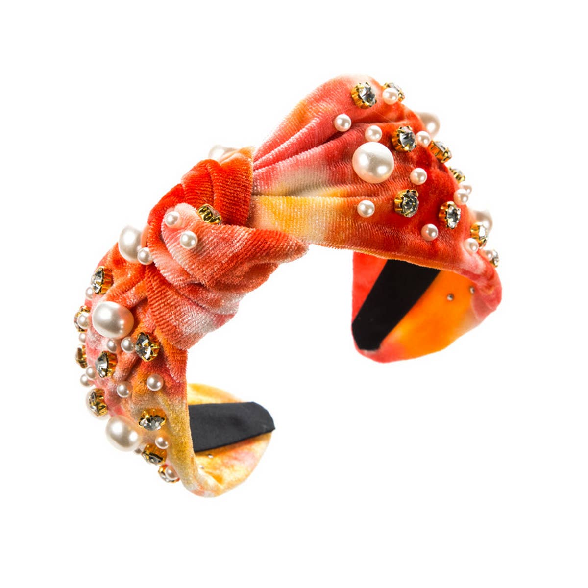 NEW TIE DYE FABRIC PEARL HEADBAND_CWAHA2122