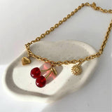 CHERRY GIRL RED PENDANT NECKLACE_CWMM5301