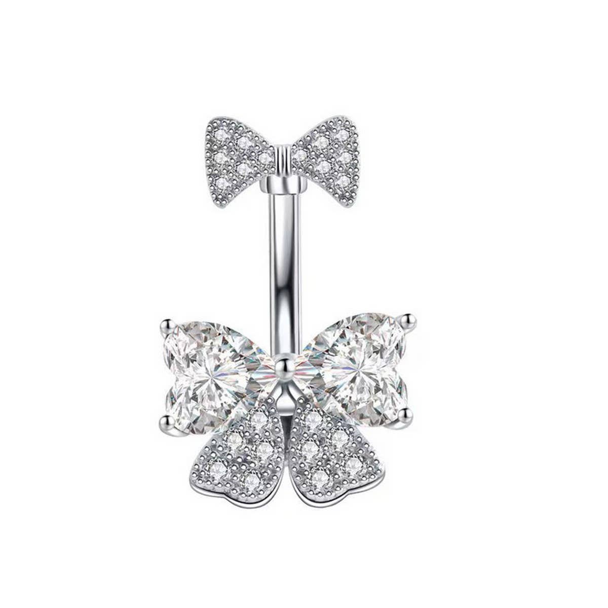 BEST SELLING COPPER BOW ZIRCON BELLY BUTTON RING_CWMM9462