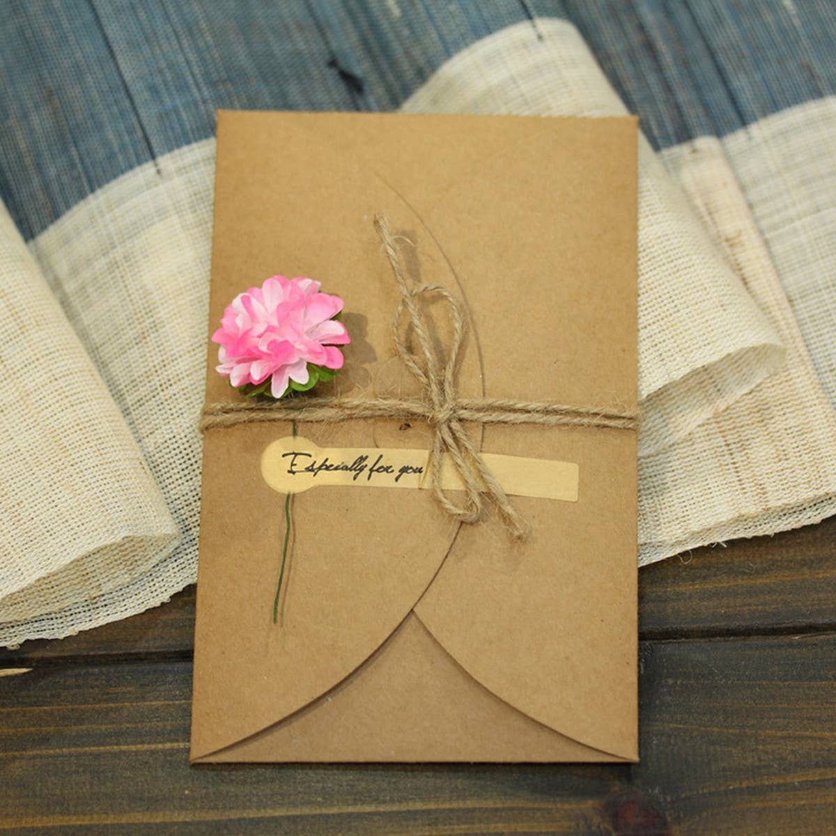 Vintage Kraft Paper Dried Flower Greeting Card_Cwmm1021