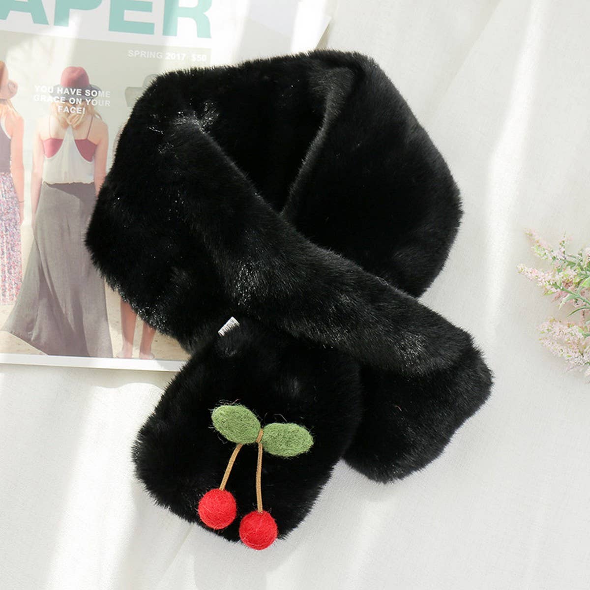 CUTE FAUX RABBIT FUR SCARF FOR WOMEN WARMTH_CWASC1259