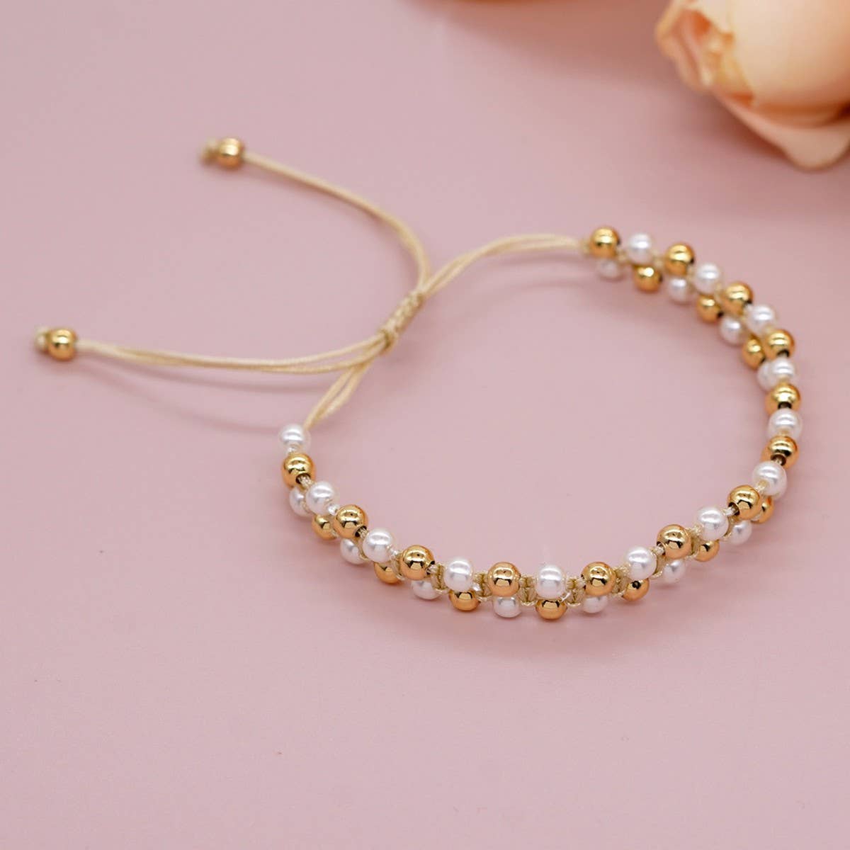 IMITATION PEARL BRACELET PURE HAND WOVEN BRACELET_CWMM3874