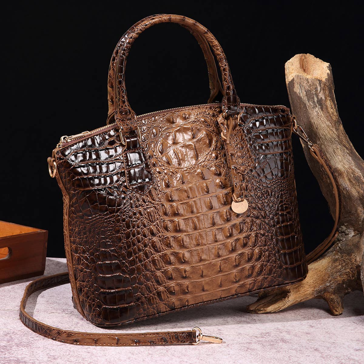 CROCODILE PATTERN HANDBAG SHOULDER BAG_CWAB0571