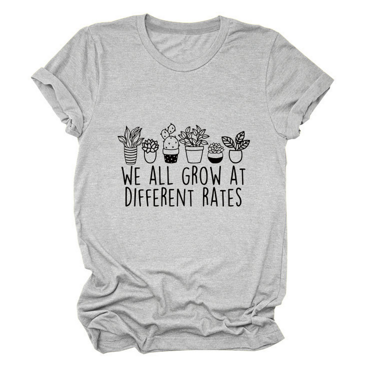 PRINTED CREW NECK TEE WE ALL GROW GRAPHIC_CWTTS1493