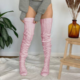 AUTUMN AND WINTER HOLLOW OVER THE KNEE SOCKS_CWMS0847