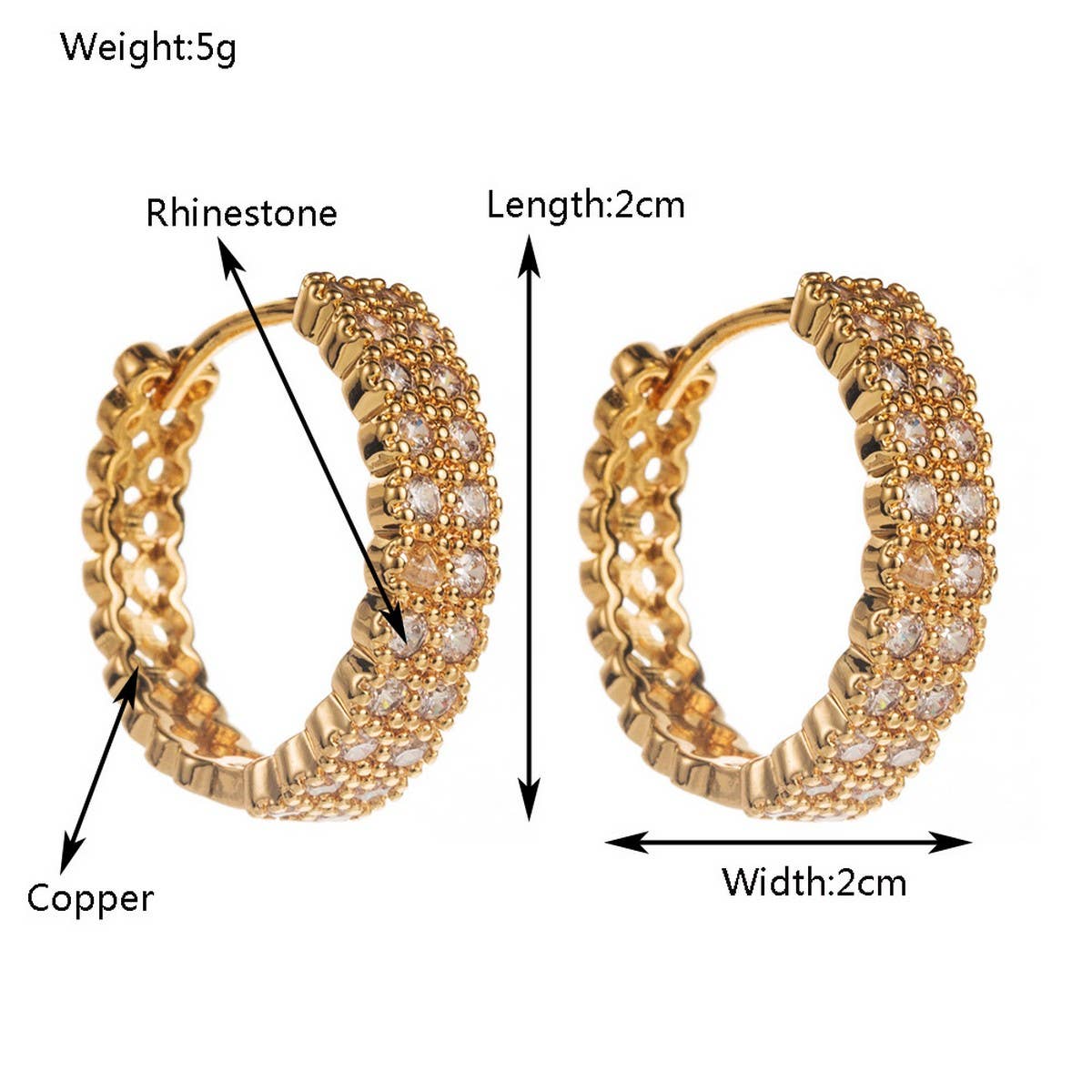 MINIMALIST GOLD PLATED HOOP EARRINGS FOR WOMEN_CWMM8530