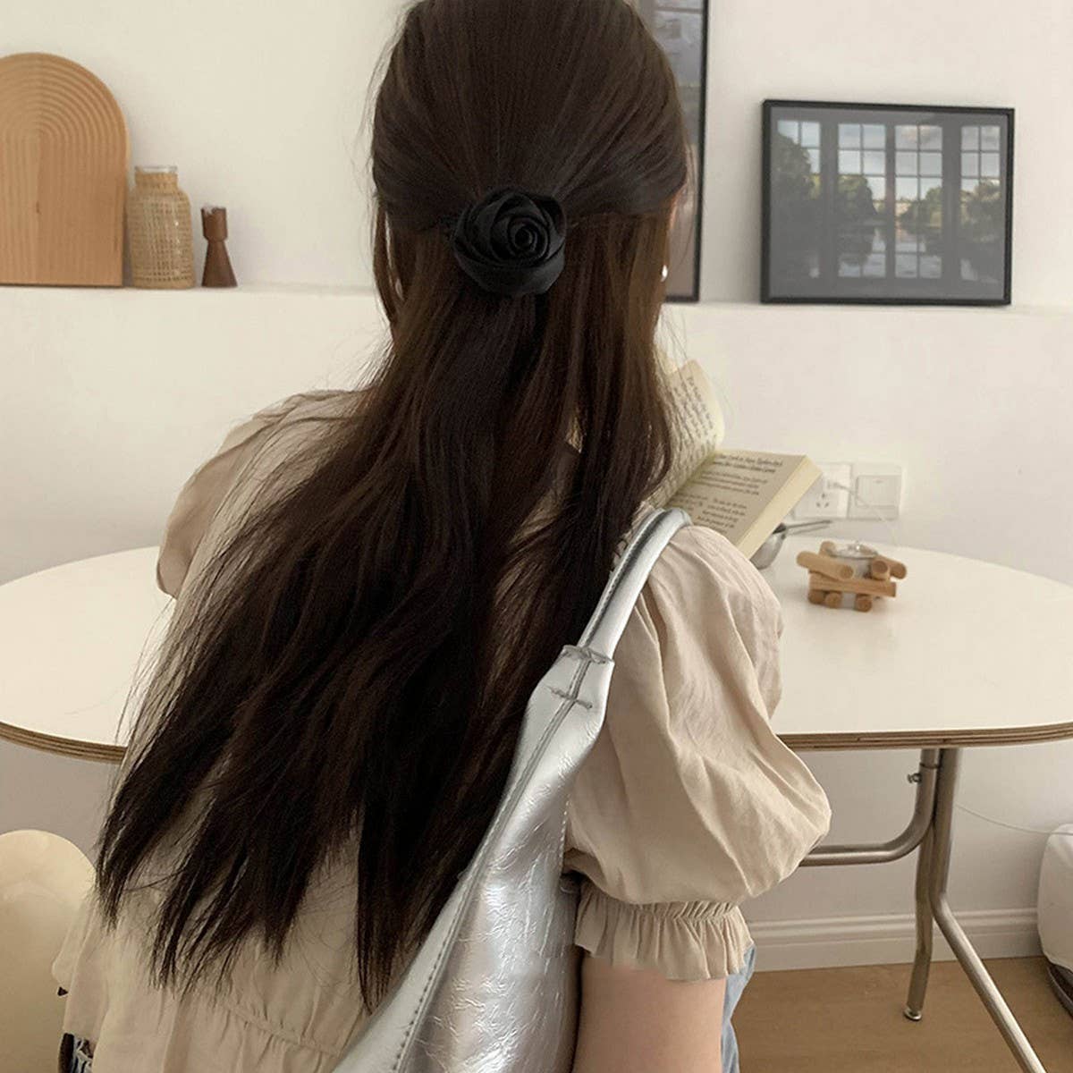 SATIN THREE DIMENSIONAL GENTLE ROSE HAIRBAND_CWAHA4684