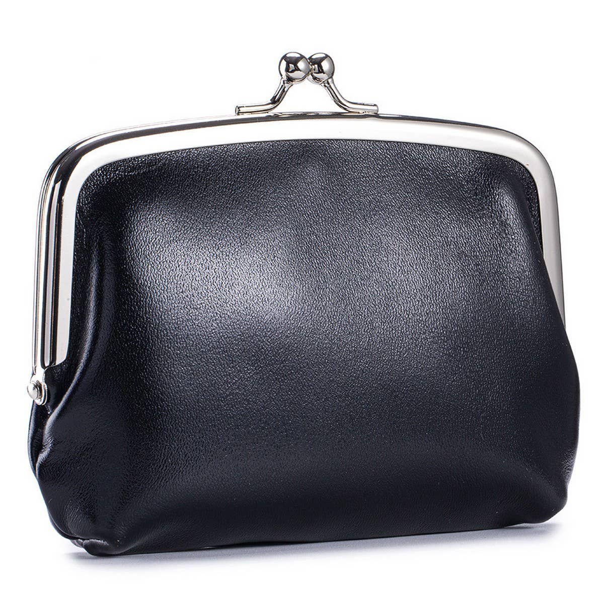 Vintage Leather Coin Wallet Double Clip Pouch_Cuab00386