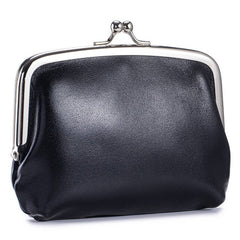 Vintage Leather Coin Wallet Double Clip Pouch_Cuab00386
