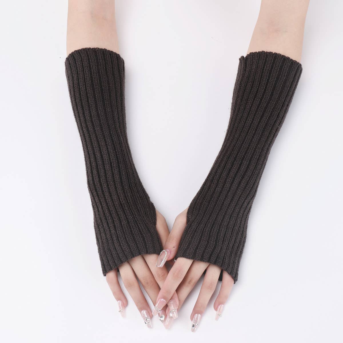 Long Knitted Warm Fingerless Gloves_Cwag0096