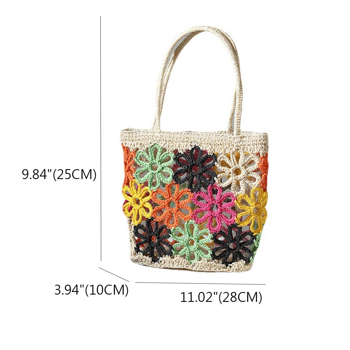 FRESH HOLLOW FLOWER HANDWOVEN BAG_CWAB1886