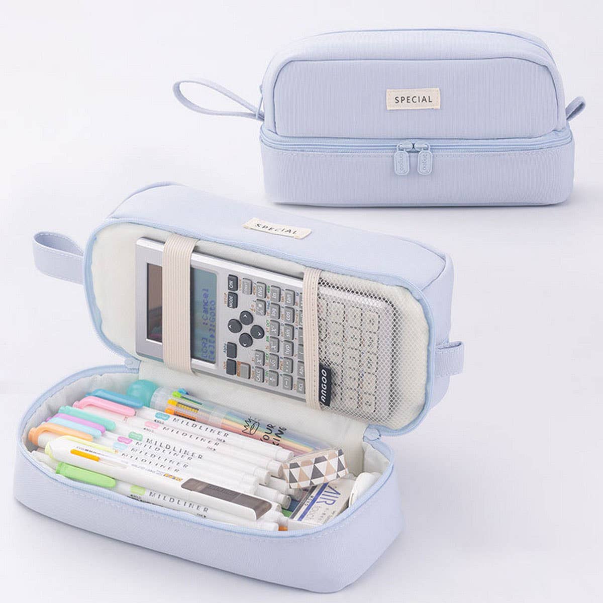 DOUBLE LAYER SOLID COLOR SIMPLE PENCIL CASE_CWMM1969