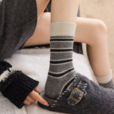 Ins Style Wool Colorblock Striped Crew Socks_Cwms03358