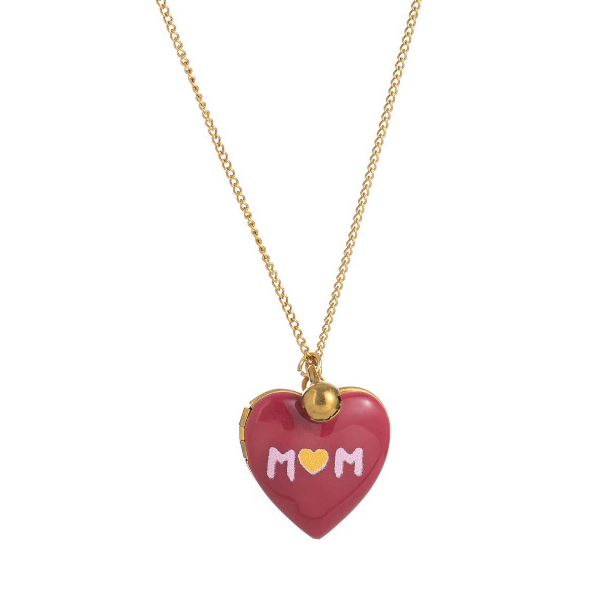 HEART LOCKET OVAL PHOTO NECKLACE GOLD PLATED_CWMM3919
