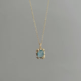 BLUE ZIRCON SQUARE STAR NECKLACE_CWAJE1254