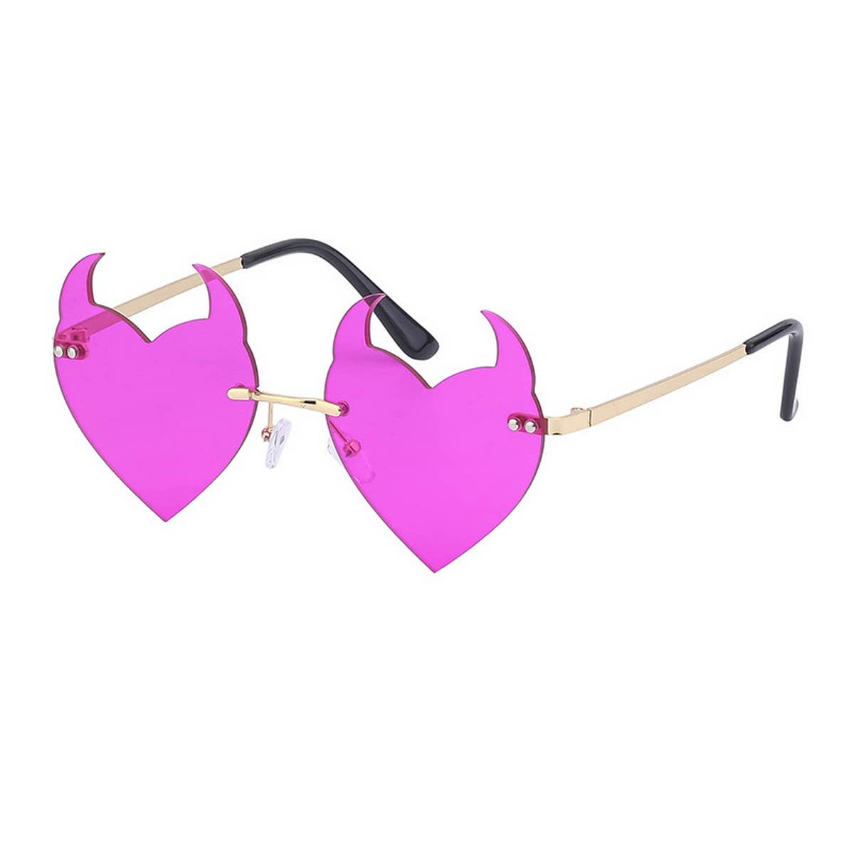 FASHIONABLE PERSONALITY DEVIL HORN LOVE SUNGLASSES_CWASG0666