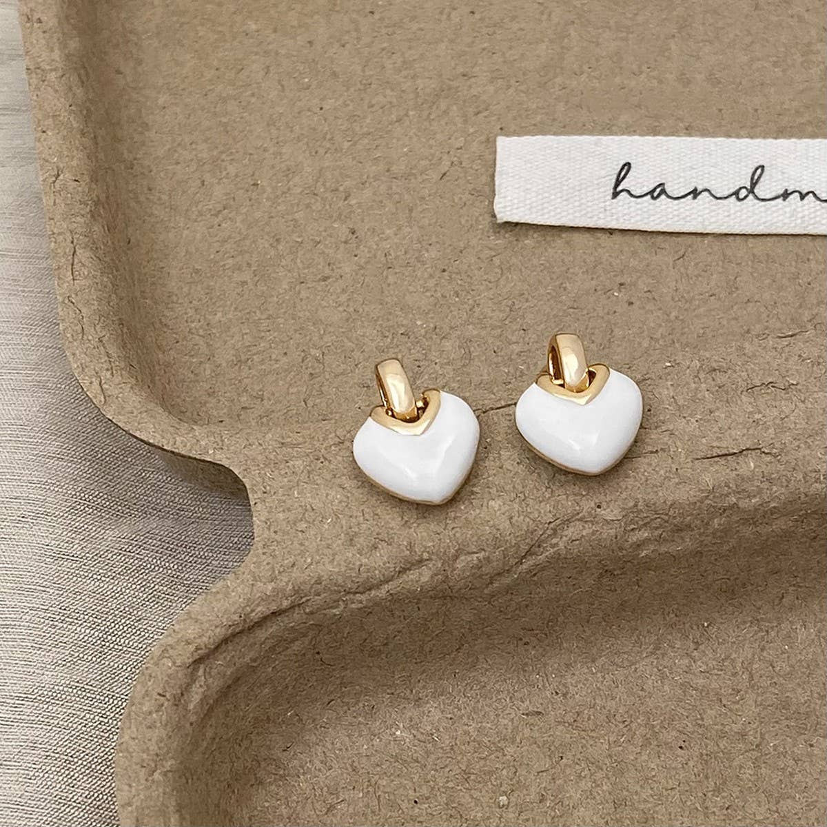 Valentines Day Black Heart Pendant Earrings