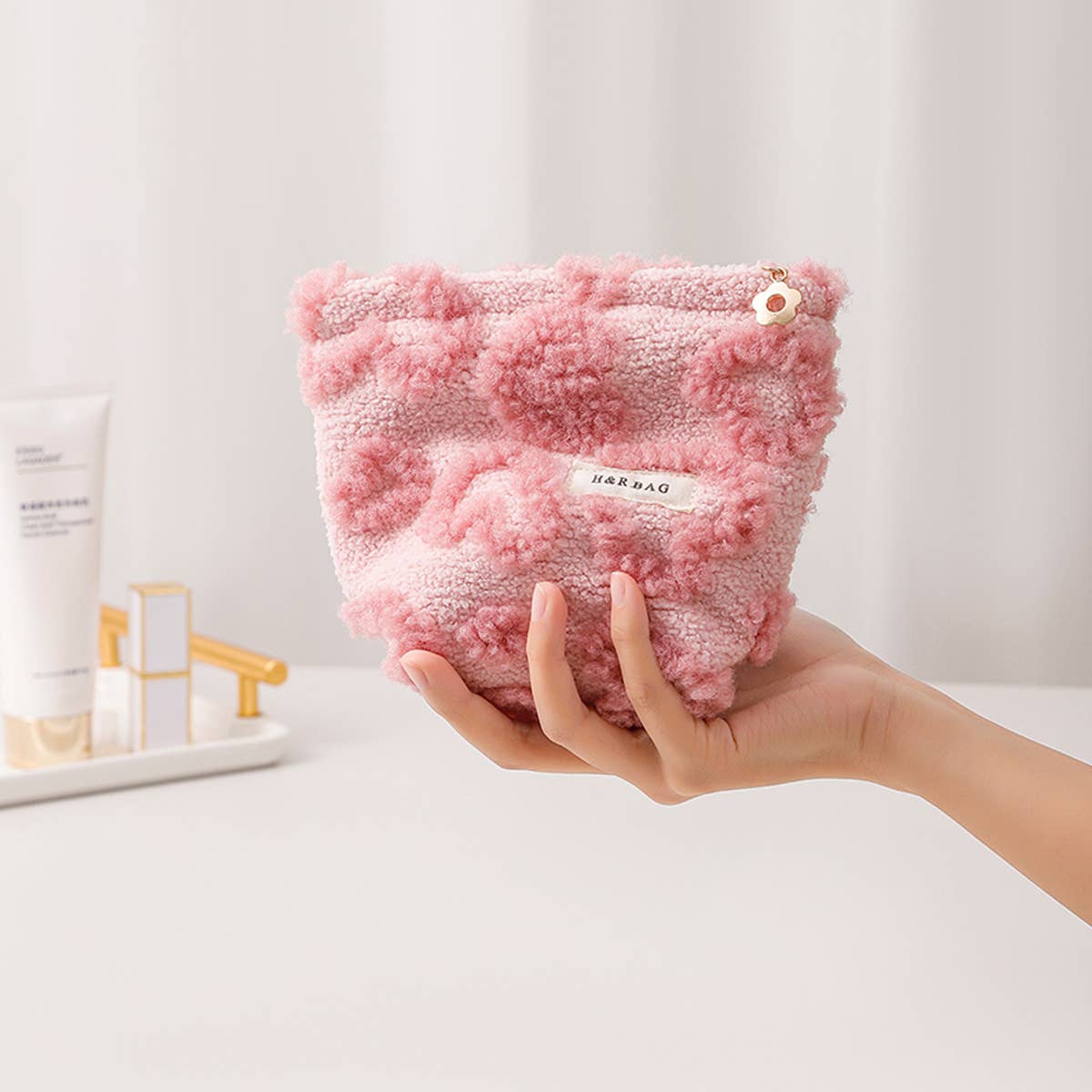 Cute Plush Heart Makeup Cosmetic Pouch Bag_Cwab06092