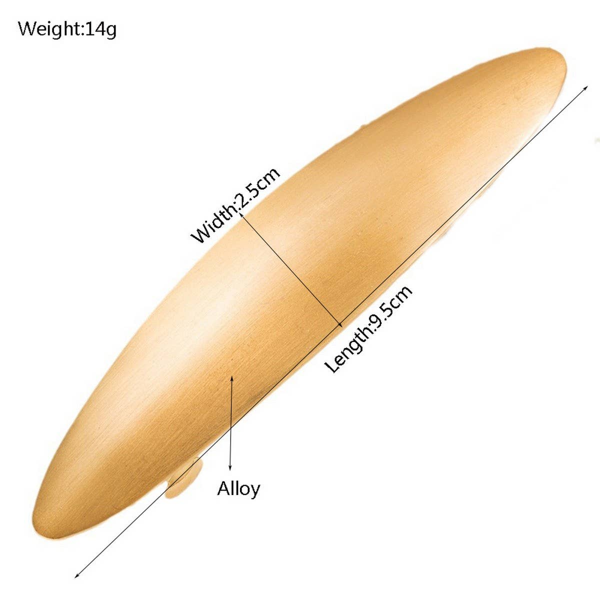 BRUSHED METAL OVAL SPRING HAIR CLIP ELEGANT LOOK_CWAHA6176