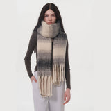 Plaid Stripe Scarf Wide Faux Cashmere Wrap_Cwasc0333