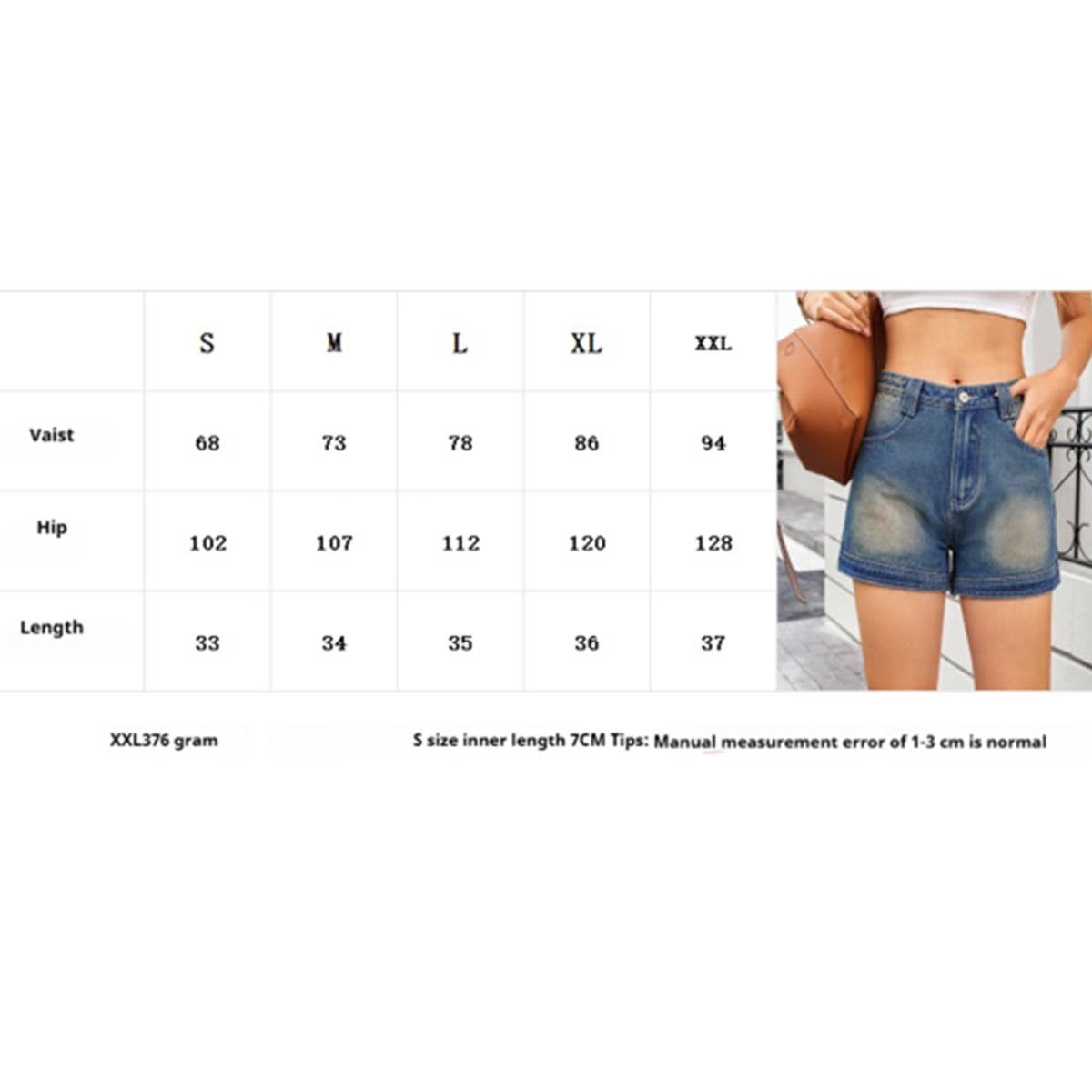 RETRO DISTRESSED DENIM SHORTS SEXY FIT_CWJS0332