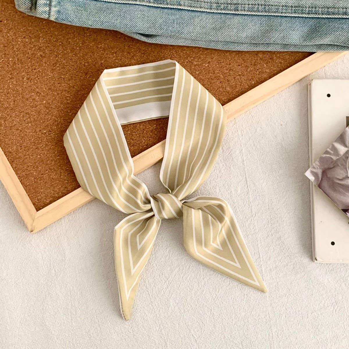 Trendy Striped Scarf Hair Wrap Bag Tie_Cwasc02986