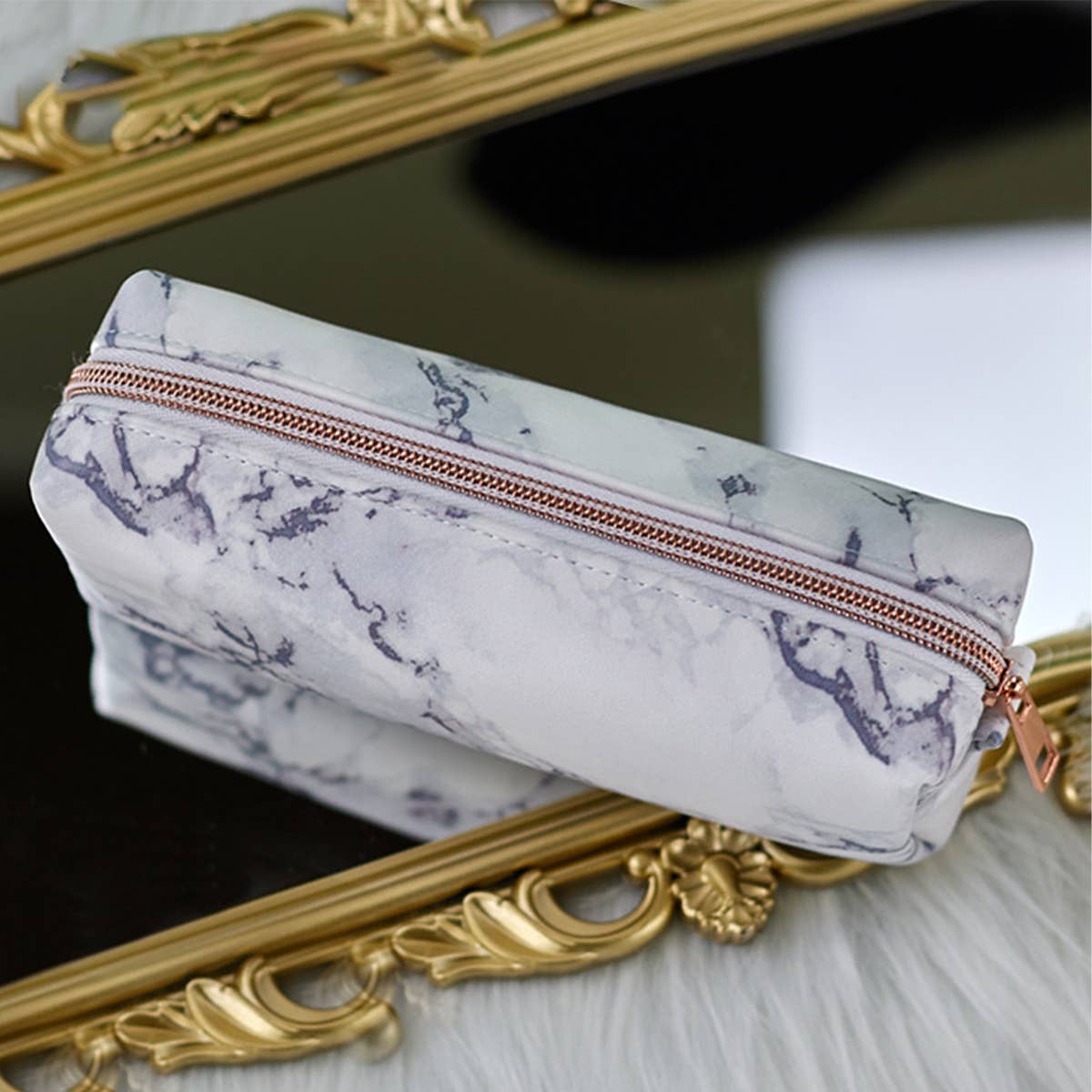 Simple Marble Pattern Makeup Bag_Cwab1460