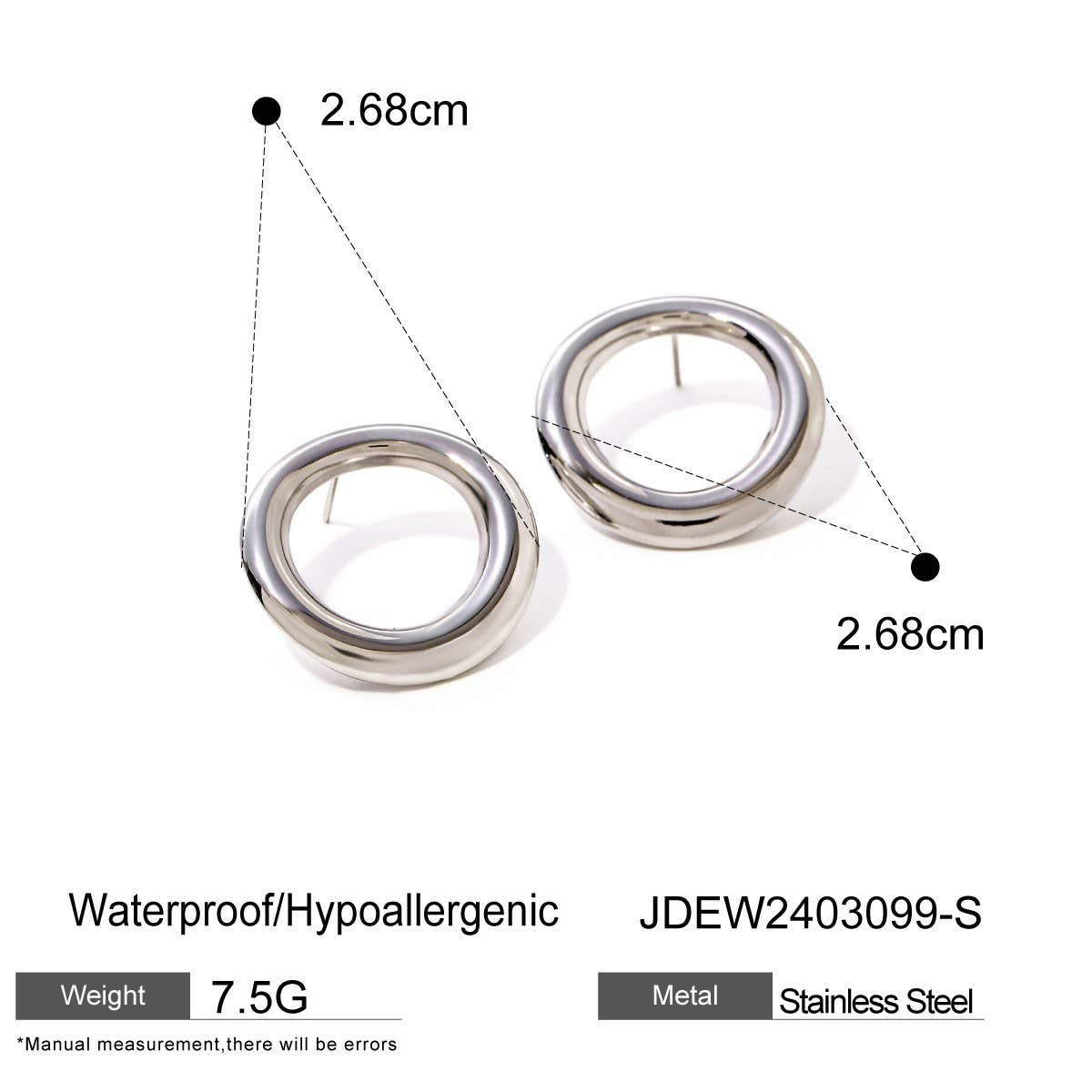 SIMPLE SQUARE ROUND IRREGULAR HOLLOW EARRINGS_CWAJE1780