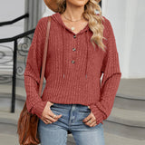 Solid-Color Hooded Loose Long-Sleeved Sweatshirt_Cwtbll4086